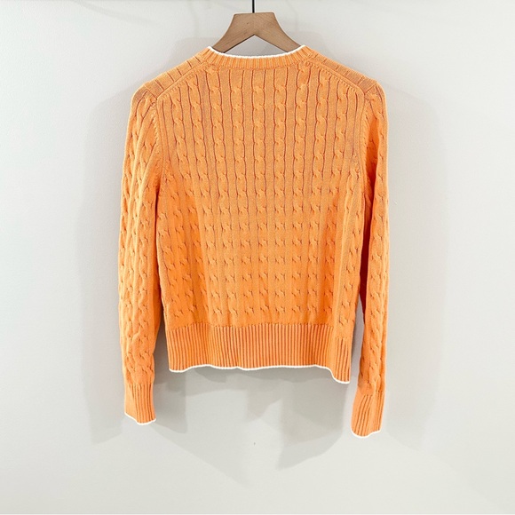 Brooks Brothers Orange Cable Knit Cardigan Sweater Size Large - Picture 6 of 6